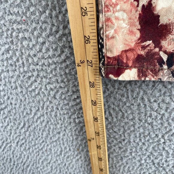 Chicos Jeans Womens 2 US 12 Ivory Red Floral Lace Print Platinum Jegging Stretch - Picture 10 of 12